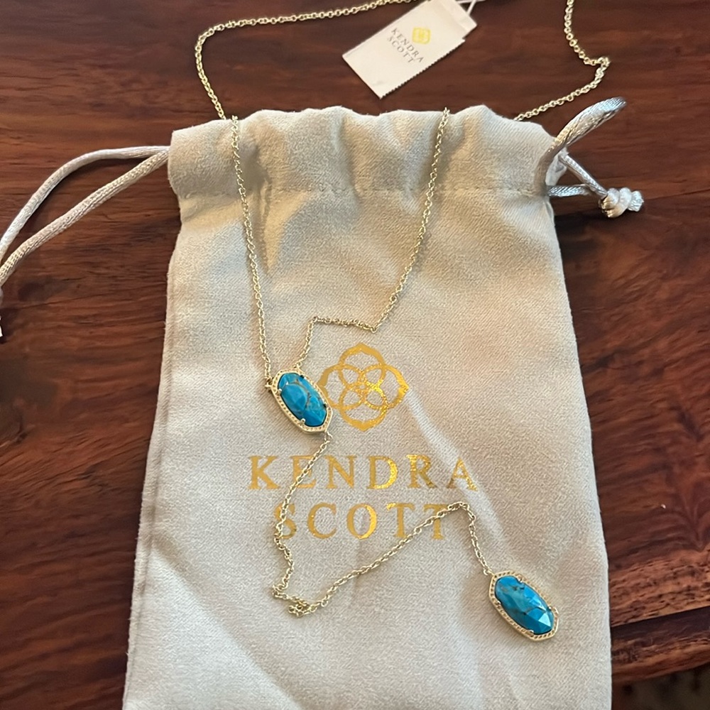 Kendra Scott Gold and Blue Necklace